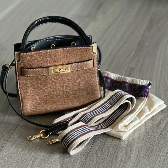 Tory Burch Tan and Black Small Crossbody Bag - Picture 1 of 16